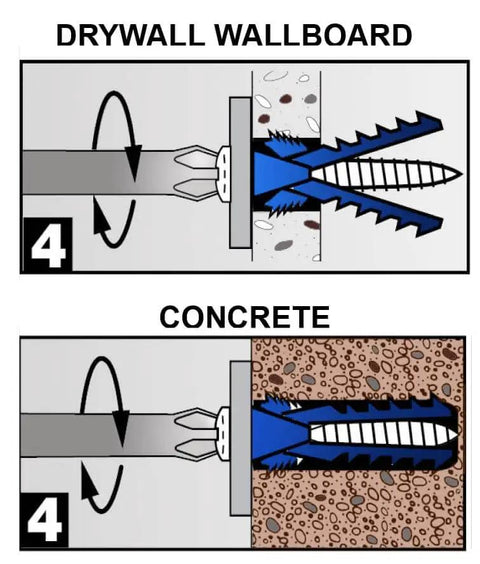 Plastic Drywall Anchors and Screws Kit 400 Piece Set with Ribbed Anchors and Carbon Steel Screws for Strong Easy Install on Drywall