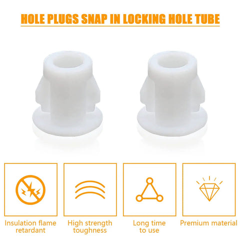 White Plastic Hole Plugs 6mm 1 Quarter Inch Flush Snap In Locking End Caps Pack Of 100 For Furniture Posts Pipes Tubes Fencing