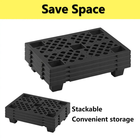 Heavy Duty Plastic Pallet Set For Basement Storage Lightweight Waterproof Interlocking Floor Pallets With Breathable Grids 2 Pack Indoor Outdoor Use Garage Kitchen Organization Durable HDPE By Jeracino showing stackable pallets