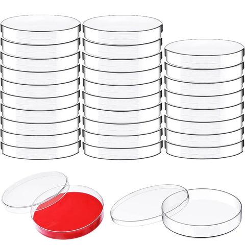 30 Pack Plastic Petri Dishes With Lids 90mm Diameter 15mm Deep Sterile Culture Dishes for Experiments and Science Projects