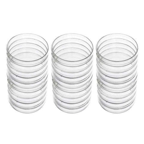 30 Pack Plastic Petri Dishes With Lids 90mm Diameter 15mm Deep Sterile Culture Dishes for science projects and lab experiments
