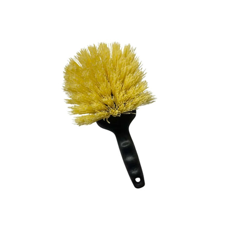 Plastic Scrub Brush with yellow bristles and black handle, Cleaning Brush, Utility Brush With Polypropylene Bristles For Cleaning, 8 Inches, Black