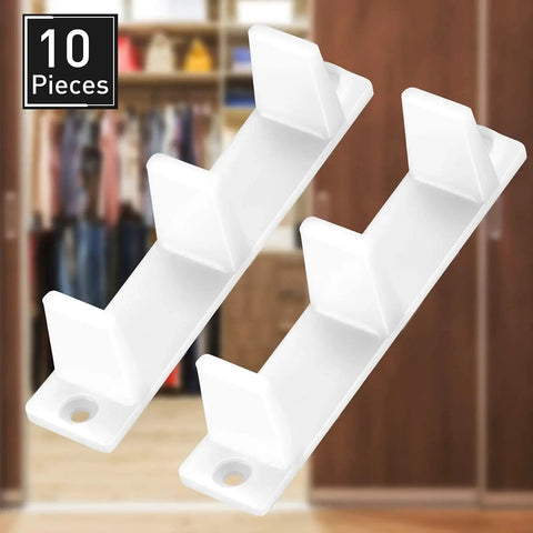 Ten Piece Plastic Sliding Closet Door Floor Guide Set Bottom Track Mount Bypass For Wardrobe Doors Four And Three Sixteenth Inches White Durable Replacement Rails For Smooth Opening And Stable Alignment