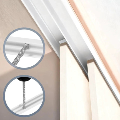 Plastic Sliding Door Track Kit For One Eighth Inch Panels White Upper Rail And Lower Rail 2.95ft Long 90cm Complete Hardware Set