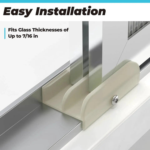 Bottom Guide For Sliding Shower Doors Top Hung Tub Enclosures, Fits Half Inch Channel Glass Doors, Plastic Guide With Durable Track