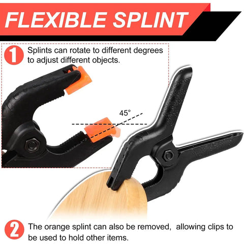 12 Pack 3.5 Inch Plastic Spring Clamps Heavy Duty Nylon Craft Clips with flexible splint for versatile use in studios