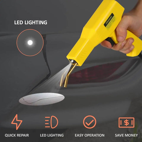 2 In 1 Plastic Welder Kit For Car Bumpers And Home Repairs With Hot Stapler demonstrating LED lighting for quick repair