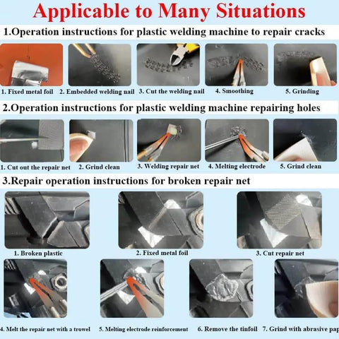 Step-by-step guide using Upgraded 150W Plastic Welder Kit With 1000 Pcs Hot Staples for plastic crack and hole repairs