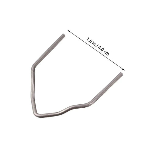 500Pcs Hot Staple Repair Kit For Plastic Welding And Car Bumper Fix Right Angle 0.8mm Staples Pre Cut Staples For All Cars Auto Body Repair Tool Easy Weld Durable Plastic Welder DIY Ready staple close-up with dimensions.