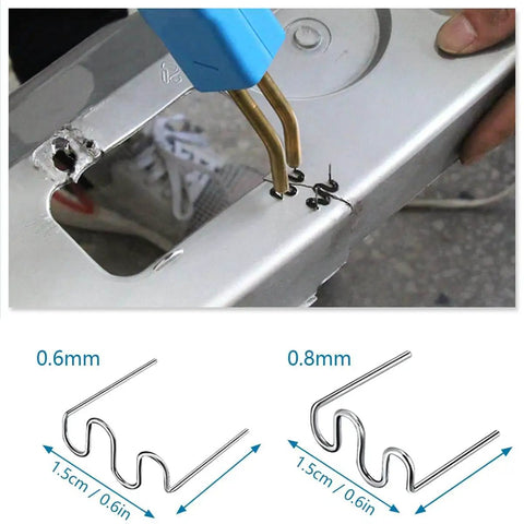 1000Pcs WaveShape Hot Staples For Plastic Welding 0.8mm and 0.6mm sizes repairing car bumper with handheld stapler