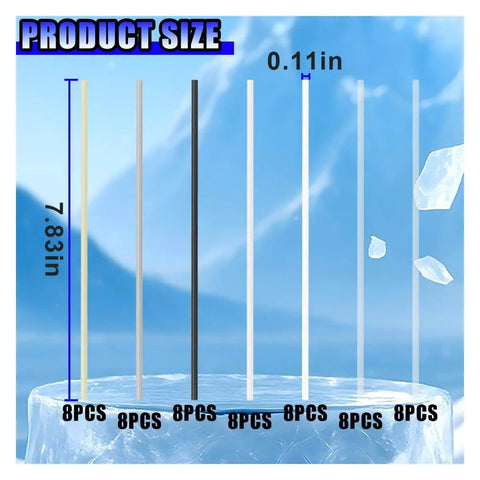 Image showing six 0.11 inch diameter, 7.83 inch long plastic welding rods from the 56 Piece Plastic Welding Rod Set For Car Bumpers And Everyday Plastic Fixes.