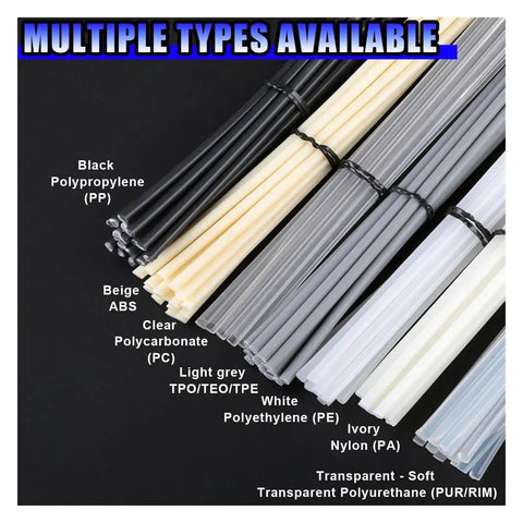 56 Piece Plastic Welding Rod Set For Car Bumpers And Everyday Plastic Fixes 7.9 Inch Long 0.11 Inch Diameter Multicolor Welding Rods Kit