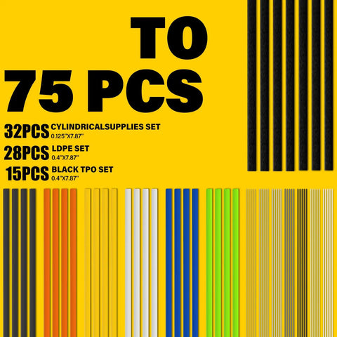 75-piece plastic welding rods set for 2 In 1 Plastic Welder Kit For Car Bumpers And Plastic Repairs, Yellow Allturn