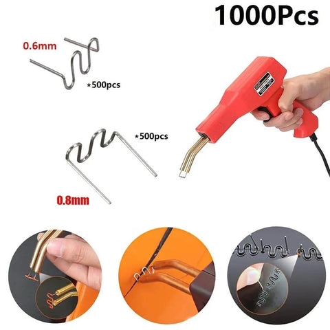 1000 Pcs Plastic Welding Staples Set for Hot Stapler Repair 0.6mm and 0.8mm wave staples for car bumpers, dashboards, plastic repairs