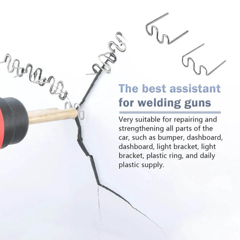 Plastic Welding Staples Kit 1000 Pieces For Auto Body Repairs Stainless Steel Staples 0.8mm And 0.6mm fixing a crack.