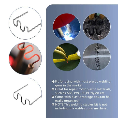 Plastic Welding Staples Kit 1000 Pieces For Auto Body Repairs Stainless Steel Staples 0.8mm And 0.6mm for car plastic repairs