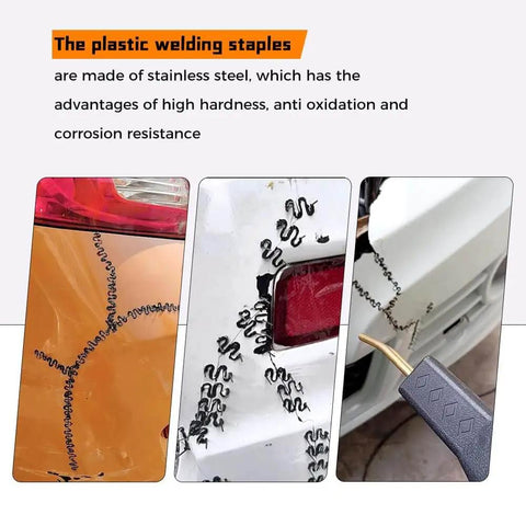 Plastic Welding Staples Kit With 1000 Pcs Wave Shape Staples In 0.8mm And 0.6mm Sizes for car bumpers, dashboards repair