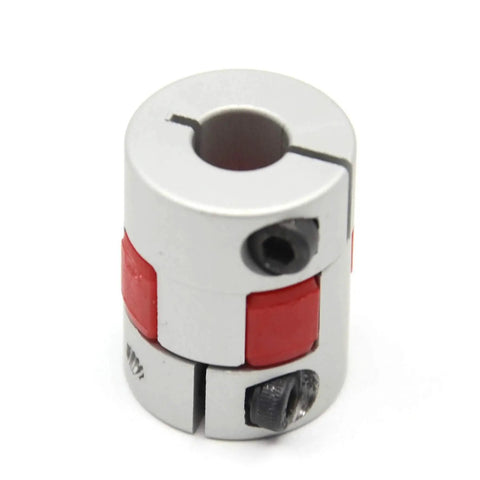 Single plum-shaped aluminum flexible shaft coupling for CNC machines, 5mm to 8mm bore, high torque transmission, side view