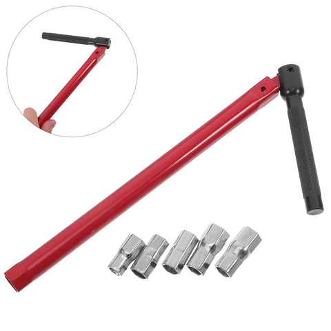 Electric-Free Plumbing Pipe Wrench Set With 8-13mm Dual Ended Socket Wrenches shown with handle and sockets