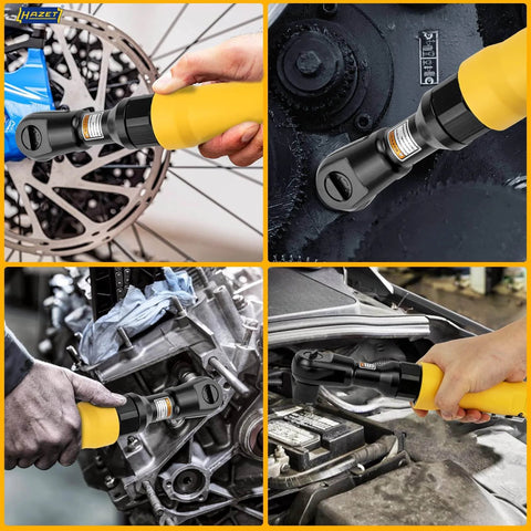 3/8-Inch Air Ratchet Wrench in use for auto maintenance and repair work, highlighting its professional pneumatic features