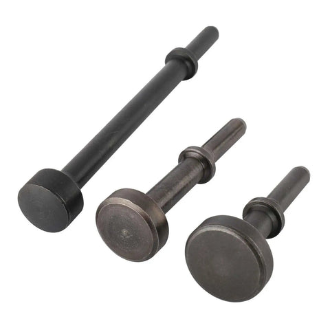 Air Hammer Bit Set Four Piece Including Three 0.401 Inch Shank Pneumatic Chisel Bits And One Spring For Metal Plate Forming Rivet Removal