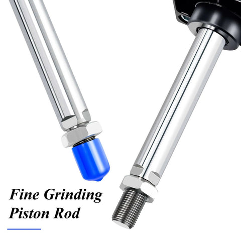 Close-up of PNEUMATIC Air Cylinder SC 63-250 PT 3/8; Bore: 2 1/2 inch, Stroke: 10 inch, Screwed Piston Rod Dual Action showing fine grinding piston rod