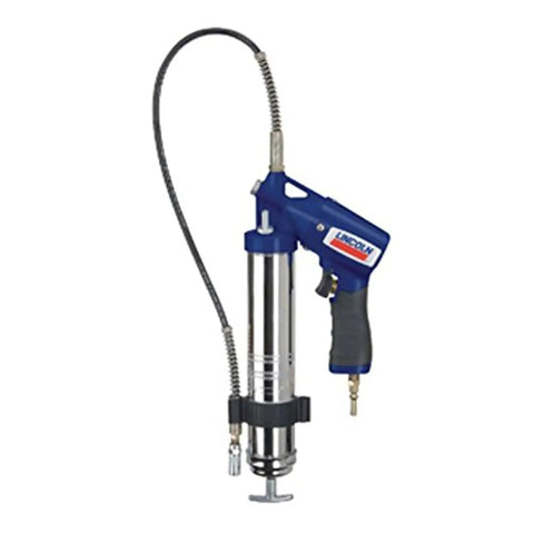 Heavy Duty Pneumatic Grease Gun With 30 Inch High Pressure Hose And 6000 PSI Power, variable speed trigger, side view