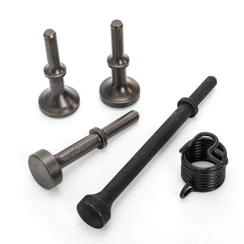 Smoothing Air Hammer Bits Set, 4 Piece With Spring, Pro Grade Heavy Duty Pneumatic Hammer Bit Kit, Alloy Steel With Oxide Finish