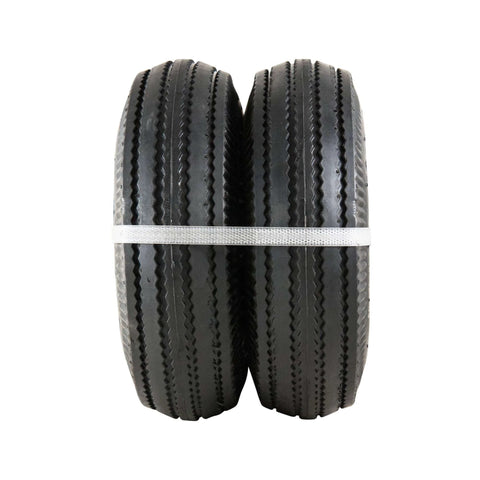 Two Marathon 02310 pneumatic air filled hand truck and all-purpose tires on wheels-4.10/3.50-4 inch, 2.25" offset hub, 5/8" bearings
