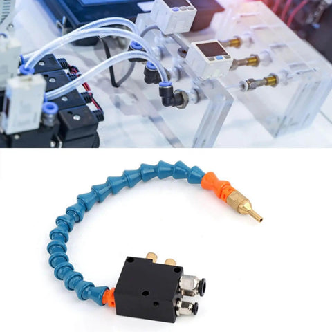 Pneumatic Machine Tool Spray Assembly For Universal Cooling Tube And Lube System Mist Coolant Spray That Saves Over 80 Percent