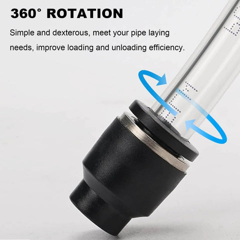 Close-up of 30 Pack Pneumatic Cap Style Plug Fittings Set With Push To Connect Air Line Plugs for tubing with 360-degree rotation feature