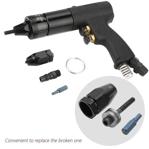 Pneumatic Rivet Nut Head Set For Air Riveters M5 M6 M8 M10 showing tool components and attachment options