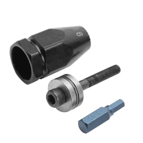 Pneumatic Rivet Nut Head Set For Air Riveters M5 M6 M8 M10, Four Size Kit With Hex Straight Shank, Durable Pull Setter Attachment