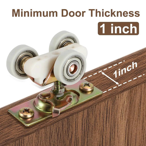 Complete Pocket Door Hardware Kit With 48 Inch Aluminum Track And Two One Inch Nylon Ball Bearing Hangers, minimum door thickness 1 inch