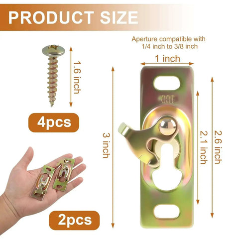 Product dimensions of Heavy Duty Pocket Door Hardware Kit 2 Pack With Sliding Rollers And Hanger Plates, screws shown