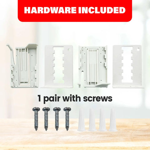 2.5 Inch Pocket Rod Brackets For Drapery Adjustable 3.5 To 6 Inch Clearance Universal Fit For Wide Pocket Rods Heavy Duty Mounting Hardware Included 1 Pair With Screws And Plugs By Amazing Drapery Hardware