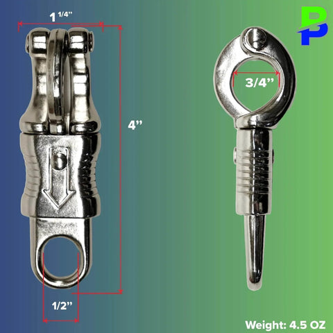 Quick Release Panic Strap Snap Hook For Motorcycle Get Back Whips Animal Leads And Paracord Projects 2 Pack Premium Polished Metal