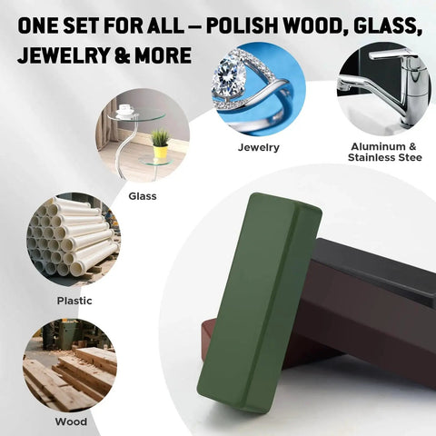 Image showing five color coded 4oz polishing bars deliver a complete finishing workflow with progressive grits for metals and glass.