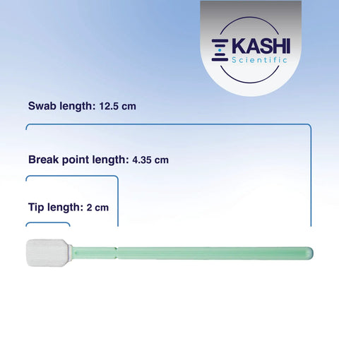 All Purpose Cleanroom Polyester Tip Swabs For Camera Lenses Optical Gear Printers Gun Cleaning Detailing And Arts Crafts Pro Grade Lint Free 100 Pack By Kashi Scientific product showing swab dimensions