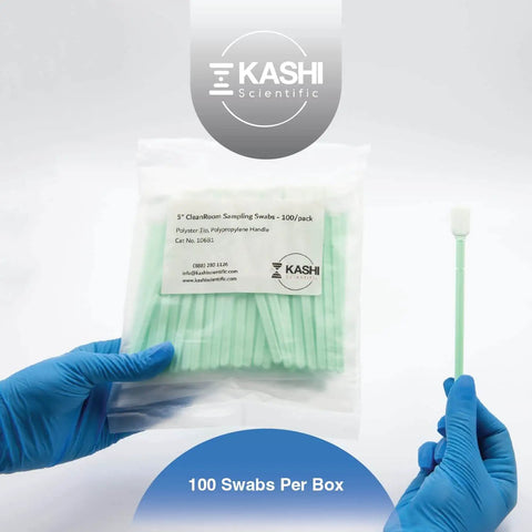 All Purpose Cleanroom Polyester Tip Swabs For Camera Lenses Optical Gear Printers Gun Cleaning Detailing And Arts Crafts Pro Grade Lint Free 100 Pack By Kashi Scientific in packaging with single swab held by hand