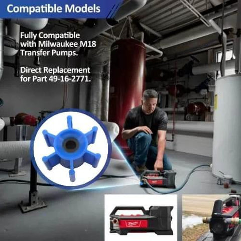 Polyurethane Impeller and O Ring Replacement Kit for Milwaukee M18 Transfer Pumps Replaces 49-16-2771 Direct Fit