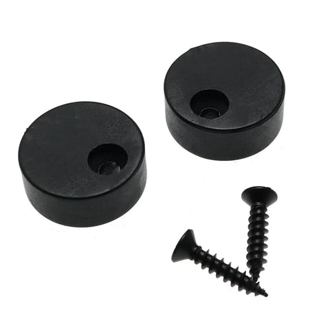 Two POM anti-jump pads and screws, 9mm thick by 22mm diameter, for sliding barn door hardware. Includes two sets (four pads) to prevent door movement.