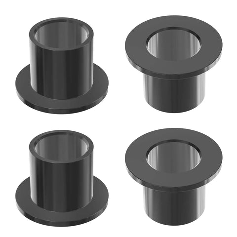 4 Pack POM Flanged Sleeve Bearings 15Mm Id 17Mm Od 17Mm Length For Shaft Of Equipment Machinery Oilless Black Self Lubricating Bushings