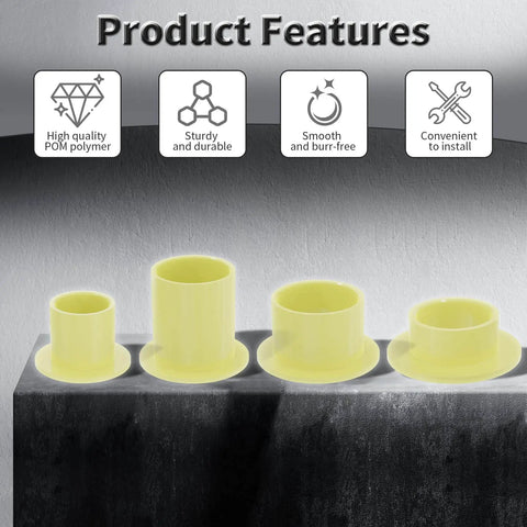 Product features of Self Lubricating POM Flanged Sleeve Bearings 12mm ID 14mm OD 11mm Length 4 Pack