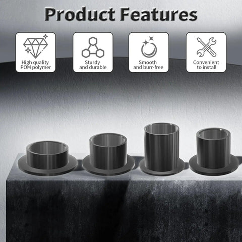 Four Pack POM Flanged Sleeve Bearings 25mm ID By 28mm OD By 30mm Length With 35mm Flange Diameter for machinery use, product features