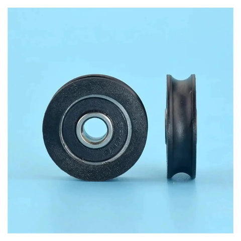 Front and side view of Nylon 6x26x7mm POM Moving Pulley With 626RS Bearing For Doors And Cabinets, compact durable wheel.