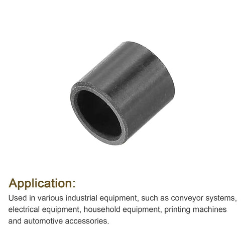 8 Pcs POM Sleeve Bearing Bushings 6mm ID 8mm OD 8mm Length Oil Free Self Lubricating Black Plastic Bearings displayed against white.