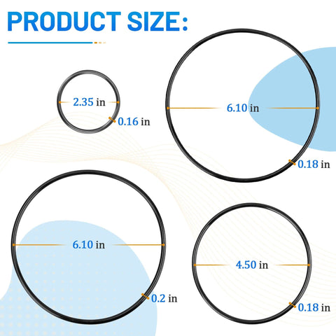 Pool Sand Filter Pump Seal And Gasket Replacement Kit With O Ring, Air Release Valve And L Shape Gaskets, product size chart