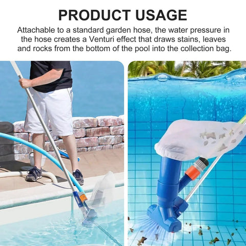 Screw Man Quick Coupler (2 pcs) for pool vacuum; stainless steel shaft with blue hose connector and orange collar.