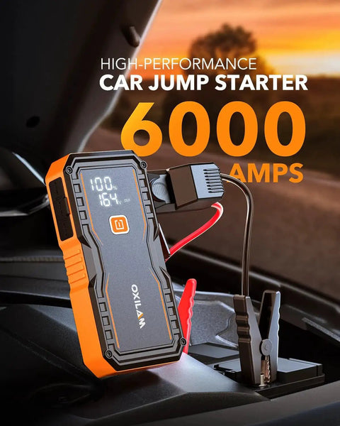 6000A Jump Starter For Gasoline And 12L Diesel Engines Portable Car Battery Jumper Starter 12V Lithium Jump Box with cables